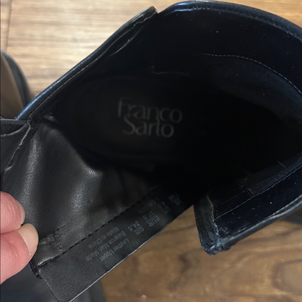 Franco Sarto Black Leather Ankle Booties - Picture 6 of 9